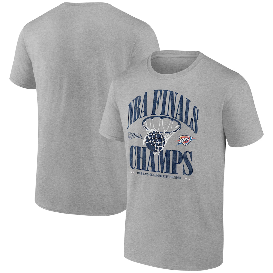Men 2025 NBA Oklahoma City Thunder grey T shirt->oklahoma city thunder->NBA Jersey